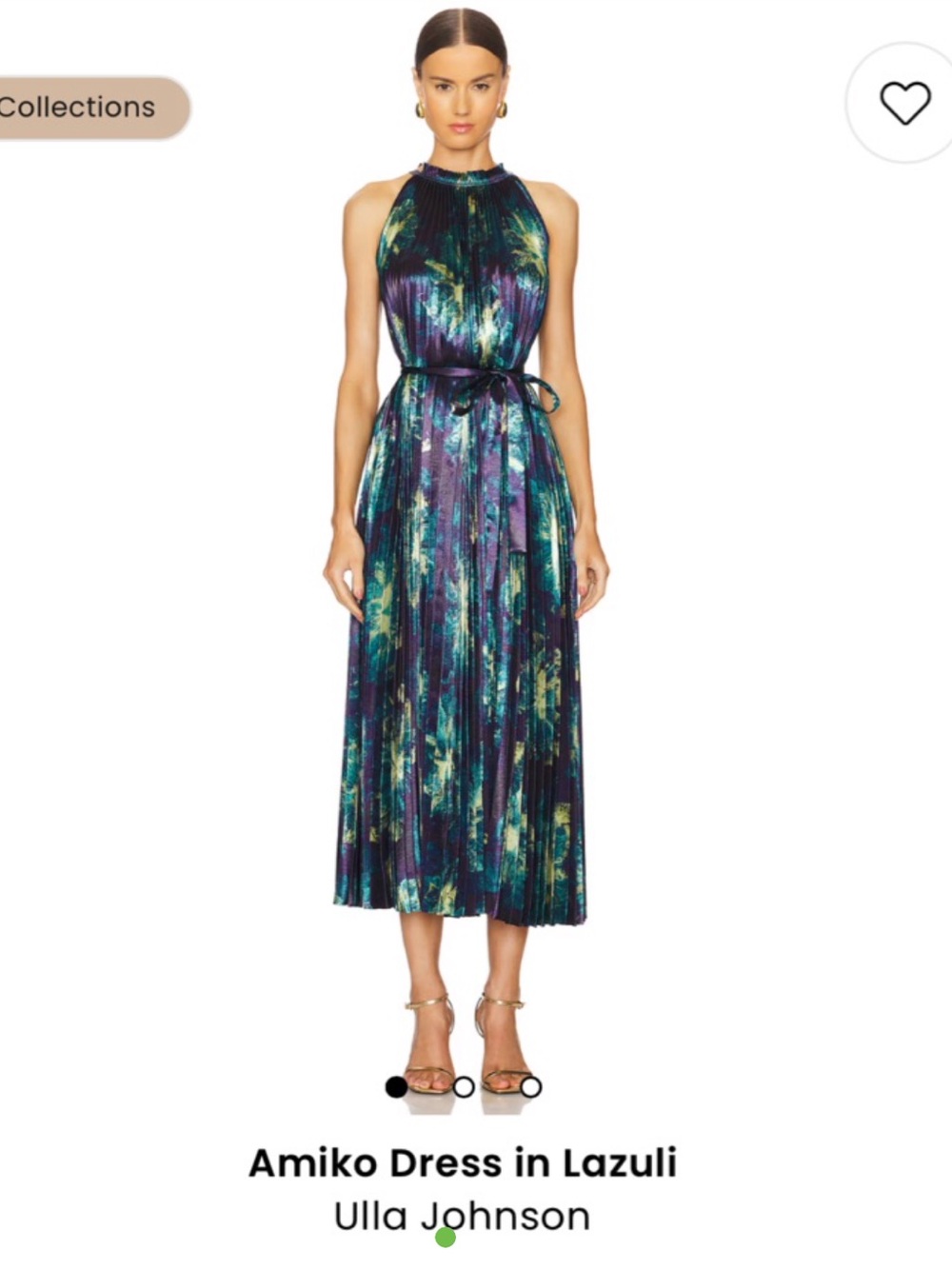 Ulla Johnson Amiko Halter Midi Dress in Lazuli Blue-Green